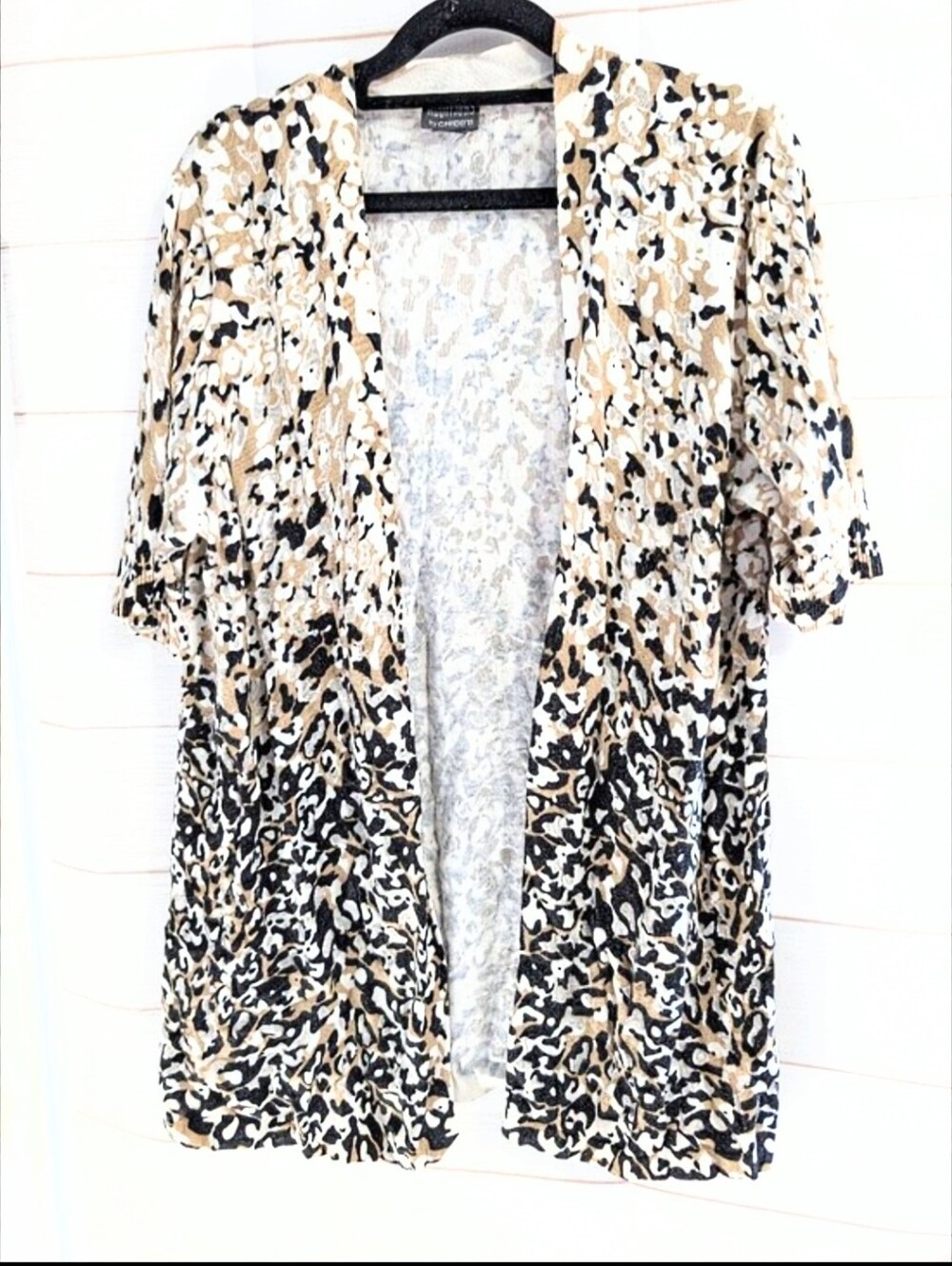 Additions By Chico's Cheetah 🐆 Print Open Front Knit Cardigan Size XXL